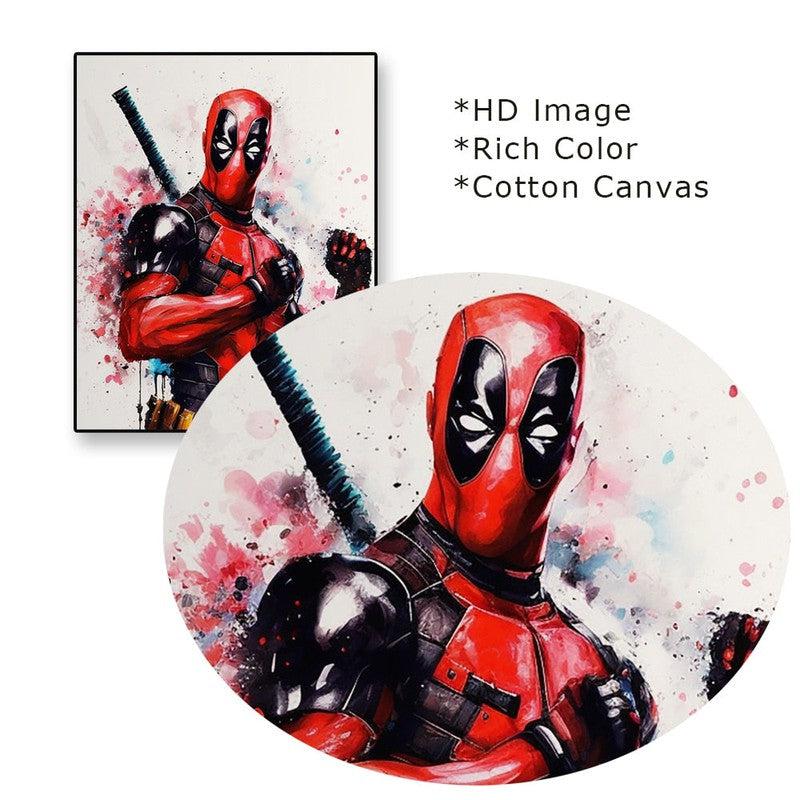Deadpool Watercolor Prints on Canvas | Expressive Wall Decor for Home Aesthetics